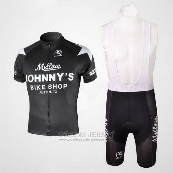 2010 Cycling Jersey Johnnys Black Short Sleeve and Bib Short