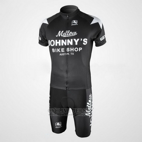 2010 Cycling Jersey Johnnys Black Short Sleeve and Bib Short