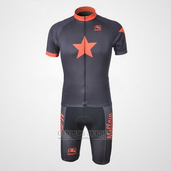 2010 Cycling Jersey Johnnys Orange and Black Short Sleeve and Bib Short