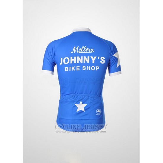 2010 Cycling Jersey Johnnys White and Sky Blue Short Sleeve and Bib Short