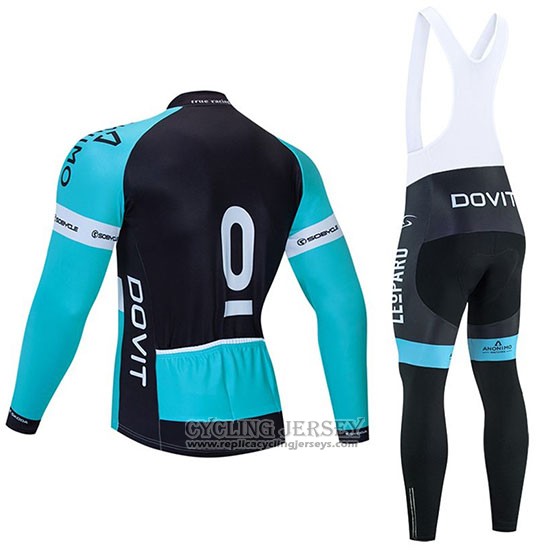 2020 Cycling Jersey Leopard Natural Blue Black Long Sleeve And Bib Tight