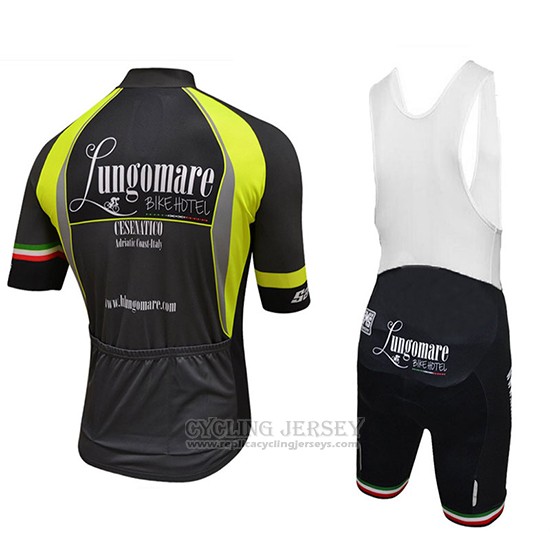 2018 Cycling Jersey Lungomare Black and Yellow Short Sleeve and Bib Short
