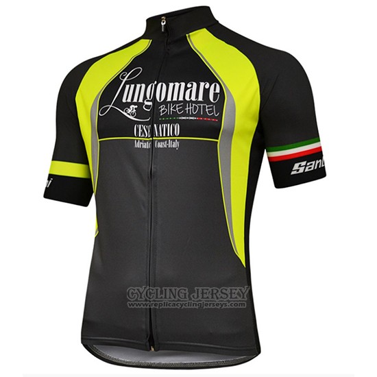 2018 Cycling Jersey Lungomare Black and Yellow Short Sleeve and Bib Short
