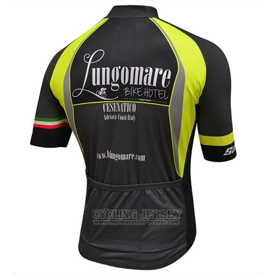 2018 Cycling Jersey Lungomare Black and Yellow Short Sleeve and Bib Short