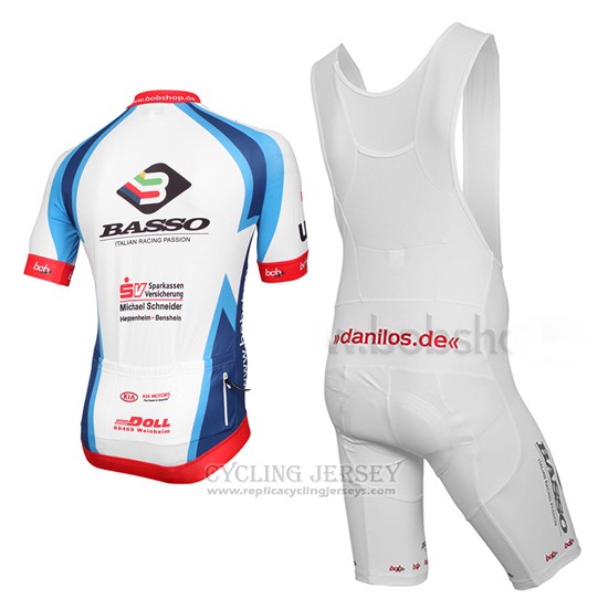 2015 Cycling Jersey MLP Team Bergstrasse White and Blue Short Sleeve and Bib Short