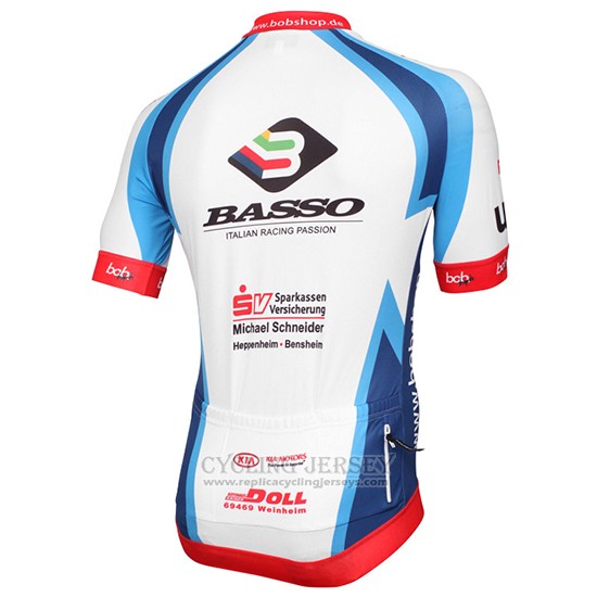 2015 Cycling Jersey MLP Team Bergstrasse White and Blue Short Sleeve and Bib Short