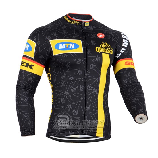 2014 Cycling Jersey MTN Black and Yellow Long Sleeve and Bib Tight