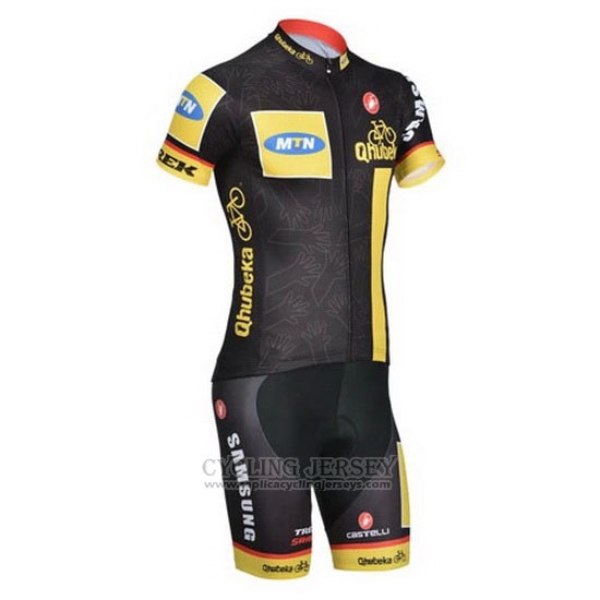 2014 Cycling Jersey MTN Black and Yellow Short Sleeve and Bib Short
