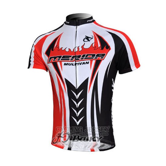 2011 Cycling Jersey Merida Black and Red Short Sleeve and Bib Short