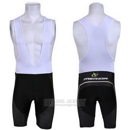2013 Cycling Jersey Merida Black and Green Short Sleeve and Bib Short