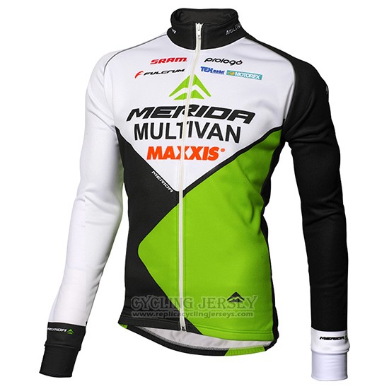 2016 Cycling Jersey Multivan Merida Green and White Long Sleeve Salopette