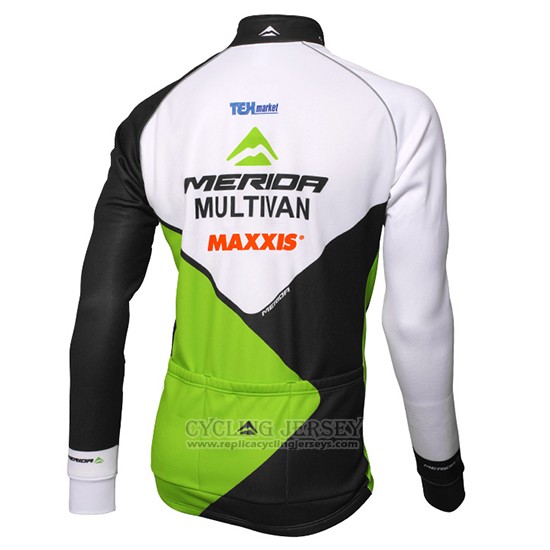 2016 Cycling Jersey Multivan Merida Green and White Long Sleeve Salopette
