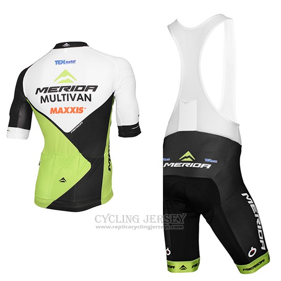 2016 Cycling Jersey Multivan Merida Green and White Short Sleeve and Bib Short