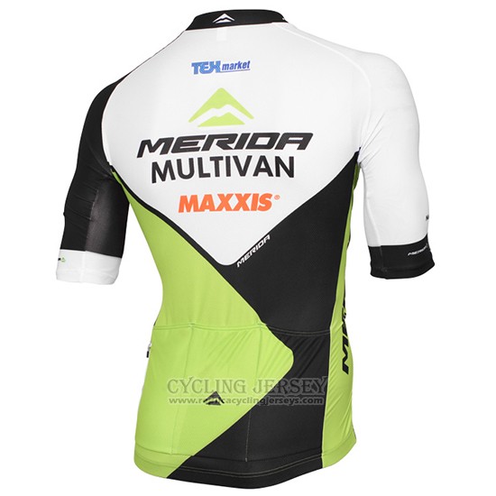 2016 Cycling Jersey Multivan Merida Green and White Short Sleeve and Bib Short