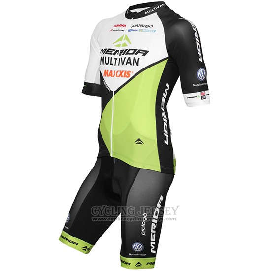 2016 Cycling Jersey Multivan Merida Green and White Short Sleeve and Bib Short