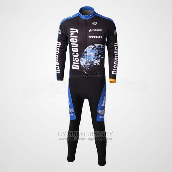 2007 Cycling Jersey Trek Black and Blue Long Sleeve and Bib Tight Pantaloni