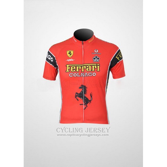 2010 Cycling Jersey Ferrari Black and Red Short Sleeve and Bib Short
