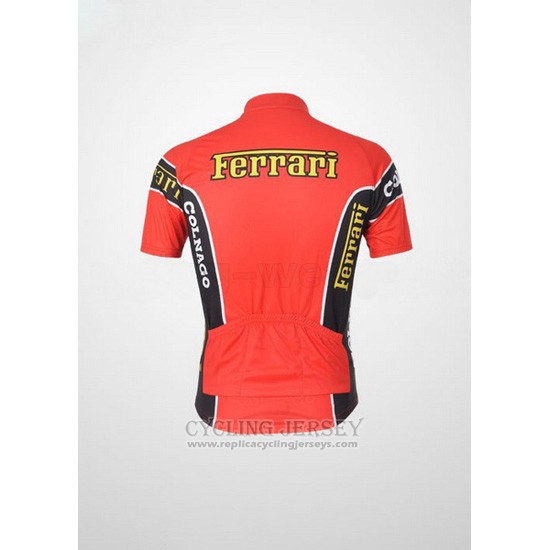 2010 Cycling Jersey Ferrari Black and Red Short Sleeve and Bib Short