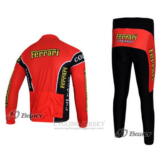 2011 Cycling Jersey Ferrari Black and Green Long Sleeve and Bib Tight Pantaloni