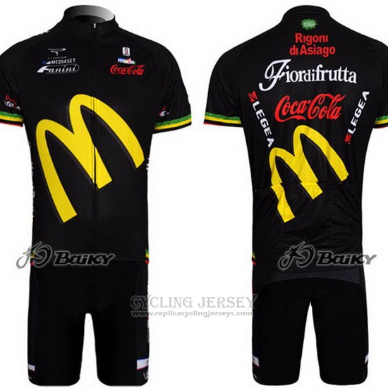 2011 Cycling Jersey McDonalds Black and Yellow Short Sleeve and Bib Short