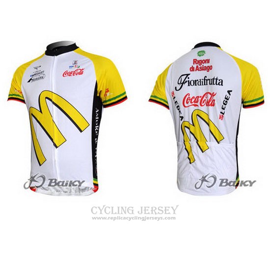 2011 Cycling Jersey McDonalds White and Yellow Short Sleeve and Bib Short