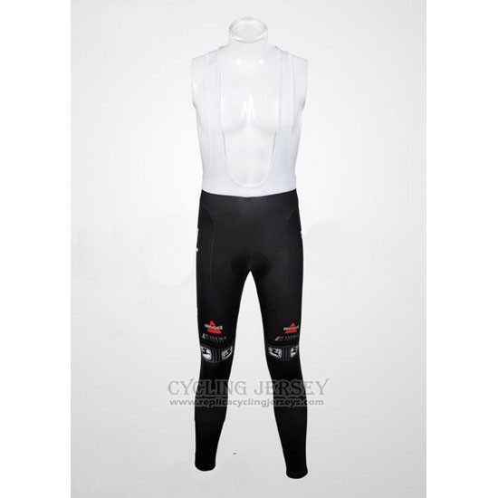 2012 Cycling Jersey Bissell White and Red Long Sleeve and Bib Tight