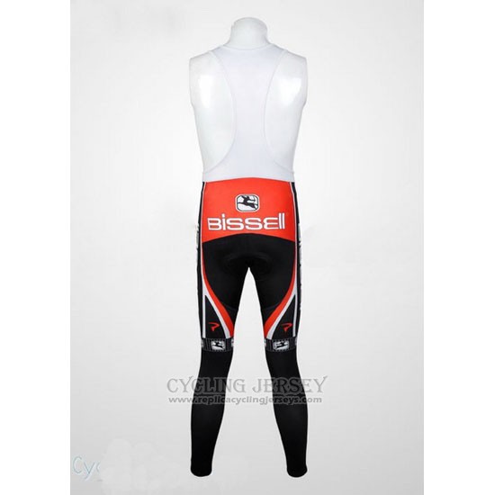 2012 Cycling Jersey Bissell White and Red Long Sleeve and Bib Tight