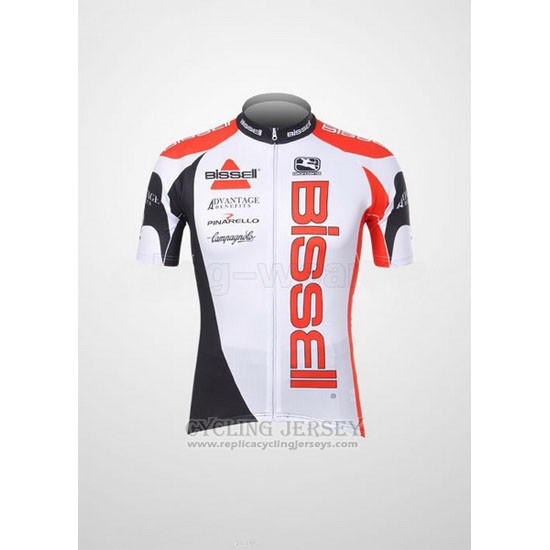 2012 Cycling Jersey Bissell White and Red Short Sleeve and Bib Short