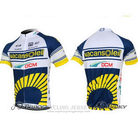 2012 Cycling Jersey Vacansoleil Yellow and Blue Short Sleeve and Bib Short