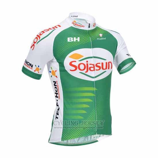 2013 Cycling Jersey Sojasun White and Green Short Sleeve and Bib Short