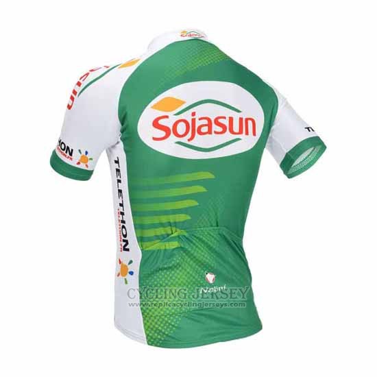 2013 Cycling Jersey Sojasun White and Green Short Sleeve and Bib Short