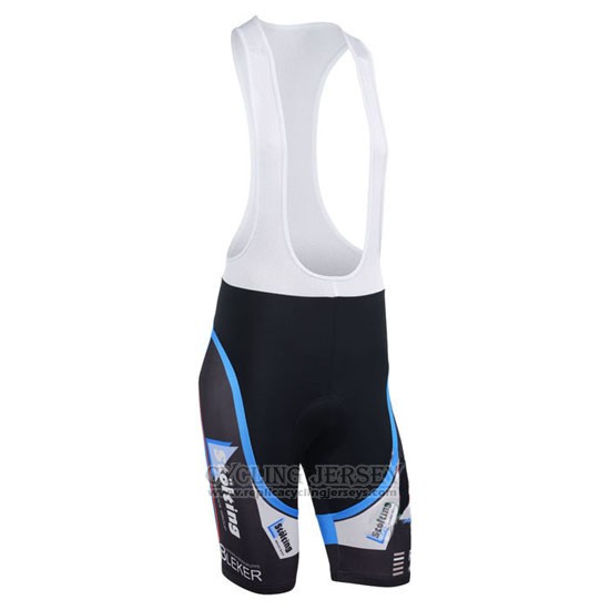 2013 Cycling Jersey Stolting Black and Sky Blue Short Sleeve and Bib Short