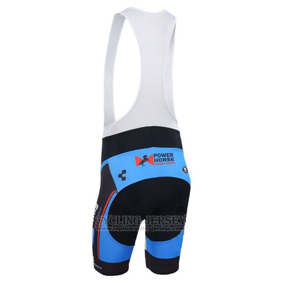 2013 Cycling Jersey Stolting Black and Sky Blue Short Sleeve and Bib Short