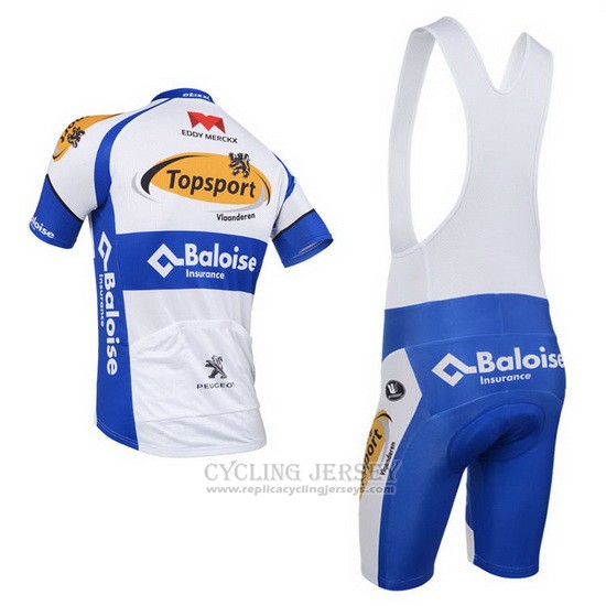 2013 Cycling Jersey Topsport White and Sky Blue Short Sleeve and Bib Short