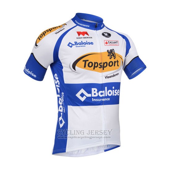 2013 Cycling Jersey Topsport White and Sky Blue Short Sleeve and Bib Short