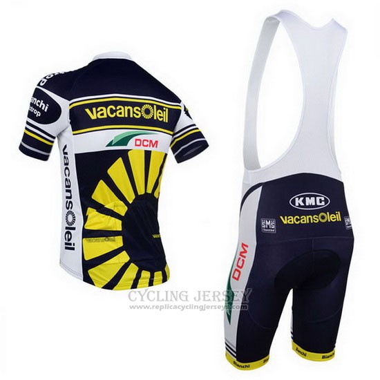 2013 Cycling Jersey Vacansoleil Yellow and Black Short Sleeve and Bib Short