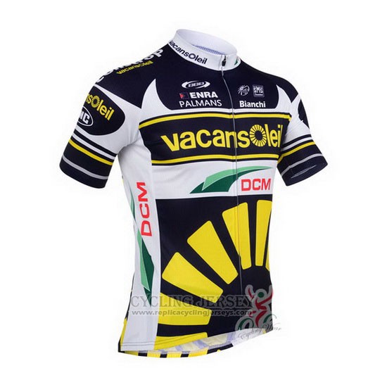 2013 Cycling Jersey Vacansoleil Yellow and Black Short Sleeve and Bib Short