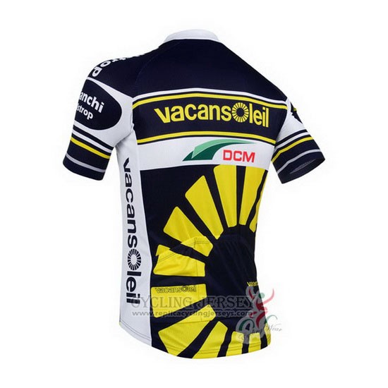 2013 Cycling Jersey Vacansoleil Yellow and Black Short Sleeve and Bib Short