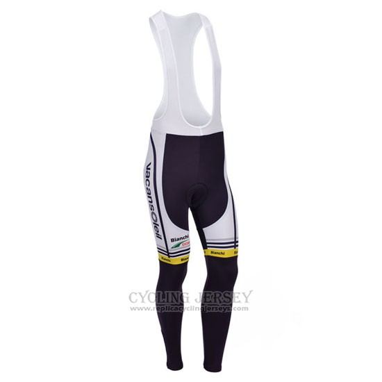 2013 Cycling Jersey Vacansoleil Yellow and Blue Long Sleeve and Bib Tight