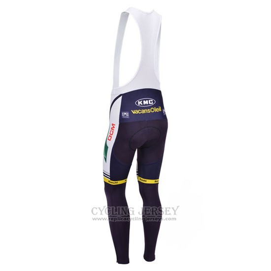 2013 Cycling Jersey Vacansoleil Yellow and Blue Long Sleeve and Bib Tight