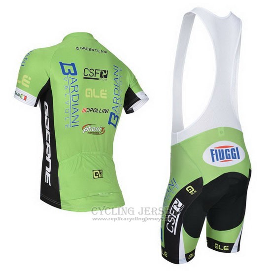 2014 Cycling Jersey Bardiani White and Green Short Sleeve and Bib Short