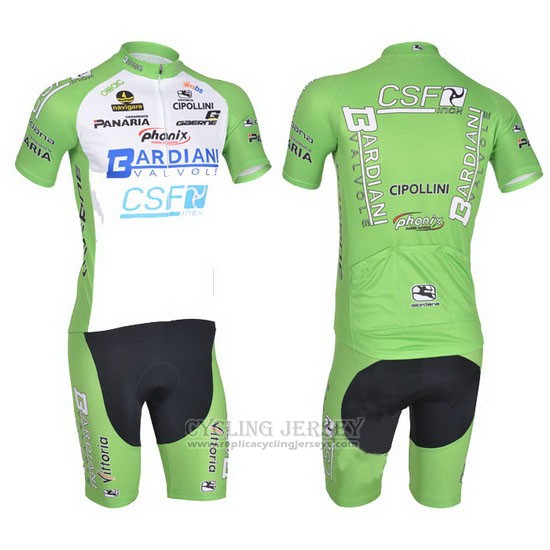 2014 Cycling Jersey Bardiani White and Green Short Sleeve and Bib Short