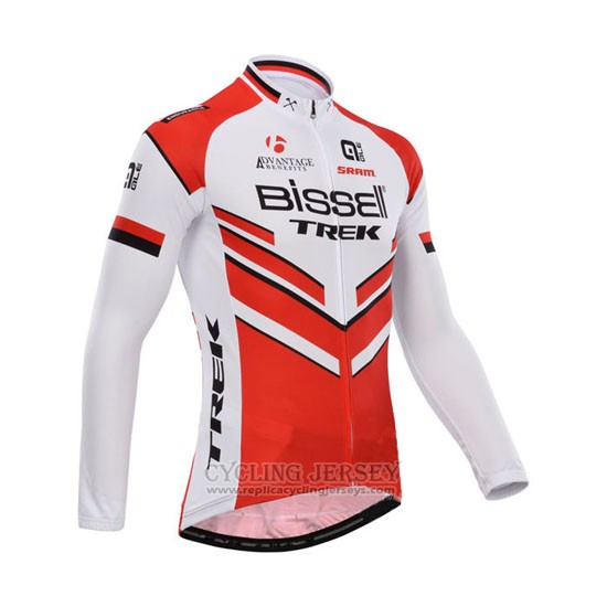 2014 Cycling Jersey Bissell White and Red Long Sleeve and Bib Tight