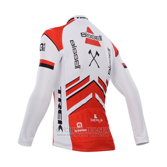 2014 Cycling Jersey Bissell White and Red Long Sleeve and Bib Tight