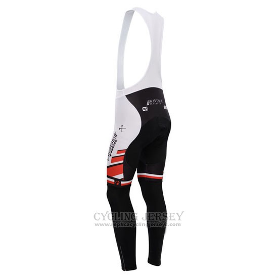 2014 Cycling Jersey Bissell White and Red Long Sleeve and Bib Tight