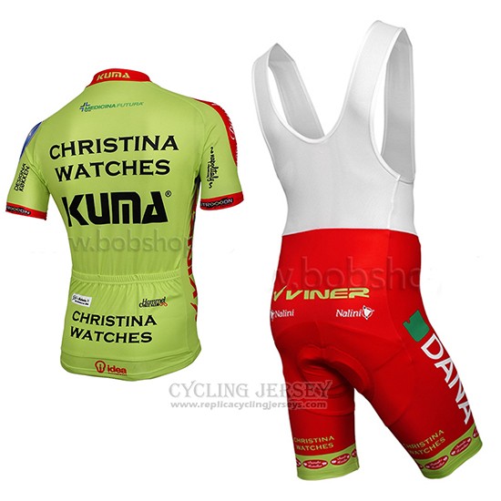 2014 Cycling Jersey Christina Watches Onfone Green Short Sleeve and Bib Short