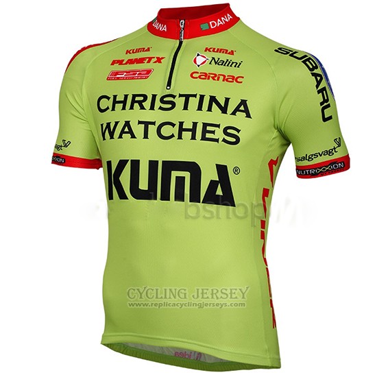 2014 Cycling Jersey Christina Watches Onfone Green Short Sleeve and Bib Short