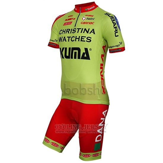 2014 Cycling Jersey Christina Watches Onfone Green Short Sleeve and Bib Short