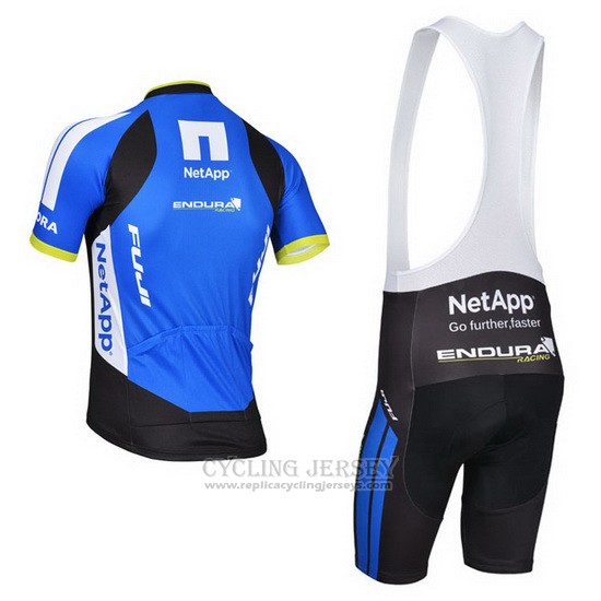2014 Cycling Jersey Netapp Black and Blue Short Sleeve and Bib Short