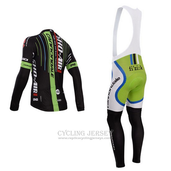 2014 Cycling Jersey Sho Air Cannondale Black Long Sleeve and Bib Tight